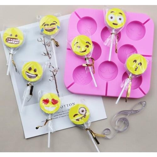 Creative Expression Silicone Lollipop Mold with 20 Sticks DIY Cute Ghost Food Grade Easy Demoulding Personalized Chocolate Mold
