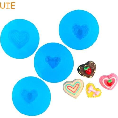 GYL124U,GYL136U,GYL324U,GYL343U Heart Chocolate Cake Silicone Mold - Candy Cupcake Topper Cookie Resin Fake Food Soap Clay