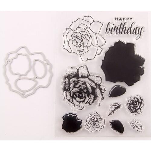Silicone Clear Stamps CUTTING DIES For Scrapbooking Flowers STENSICLS DIY PAPER Album Cards MAKING Transparent RUBBER Stamp