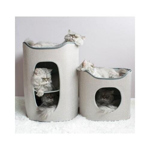 Cat Climbing Frame Folding Double Cat Nest Cat Hole Cat Jumping Platform Cat Lookout Pet Cat House Pet Products