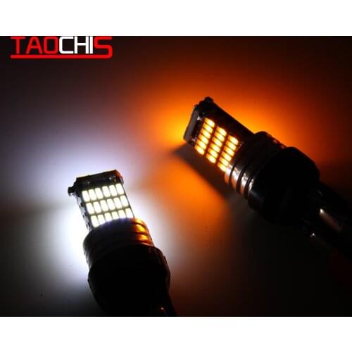 T20 LED W21W W21/5W Bulbs 12V 7440 7443 45SMD 4014 Auto Turn Signal Reverse Light Car Lamps White Red Yellow