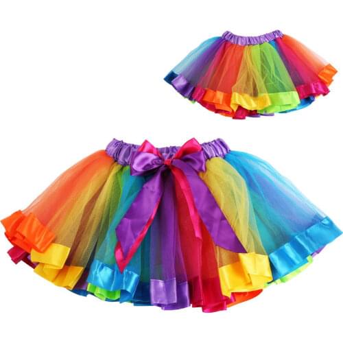 Rainbow Kids Toddler Infant Baby Girl Colorfaul Tutu Dancewear Ballet Pettiskirt Skirt Dance For 0-8 Years