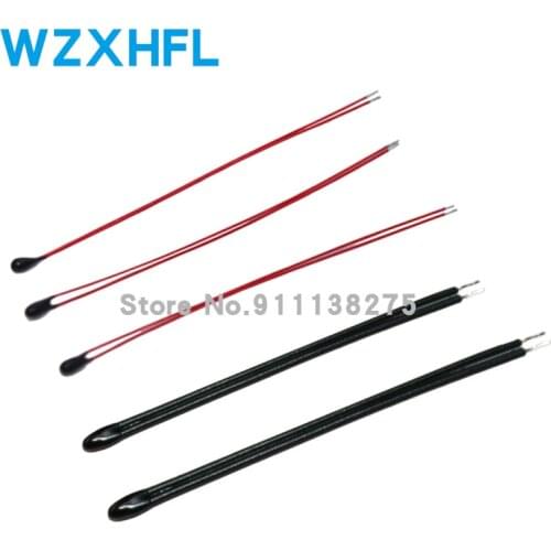 10PCS MF52B MF52D NTC Thermistor Thermal Resistor B3950 B3435 10K 100K 50mm 60mm 80mm 100mm Resistance Red Black