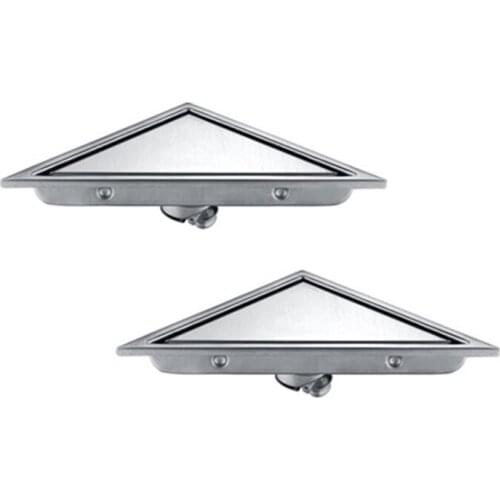 2 pieces Triangle Tile Insert Floor Waste Grates Shower Drain 304 Stainless steel floor drain DR055