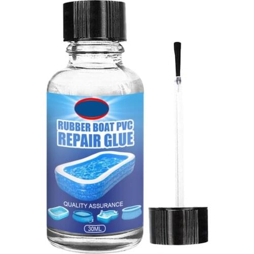 1 Set 30ml Ultra-stick PVC Repair Glue with 10pcs Patches Kit No Odor Quickly Mends Kayak Repair Glue Kit for Rubber Boat