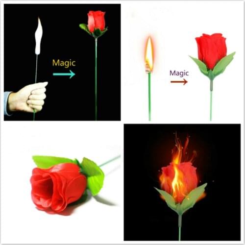 1pcs Rose Magic Magic Tricks Mystical Fire Coloured Flames Bonfire Sachets Pit Patio Toy Professional Magicians Pyrotechnics