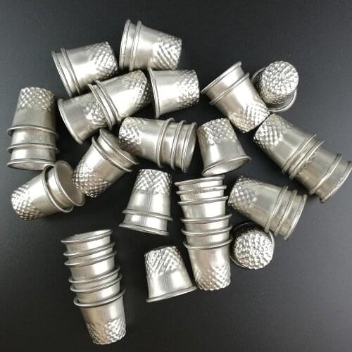 10pcs Finger Thimbles Metal Shield Grip Protector Pin Needle Shield Finger Protector Craft DIY Sewing Accessories Tailors Tools