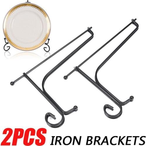 2PCS 8" Decorative Plate Stand Holders Iron Display Stand Bracket Support for Bowl Plate Frame Home Supplies