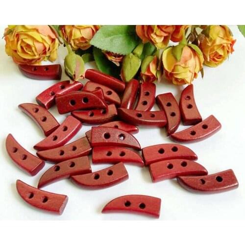 20pcs/pack Horn Toggle wooden Buttons 2 Holes Trench coat buttons For Decorative Scrapbooking Accessories 33mm