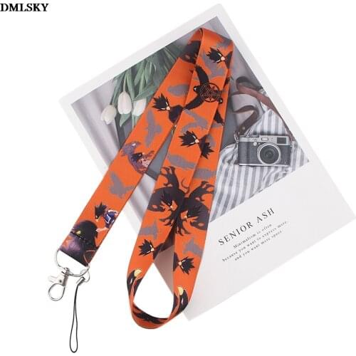 24pcs/lot M4707 DMLSKY Anime Lanyard Keychain for keys Badge ID Mobile Phone Key rings Women Men Neck Straps Accessories