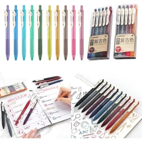 5x Retractable Gel Pen Marker Coloring Drawing Marker Pen Kids Adults Stationery
