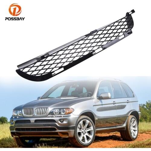 POSSBAY Car Front Lower Bumper Mesh Grille Auto Decoration Vent Grille Car Styling for BMW X5-Series E53 Facelift 2004 2005 2006
