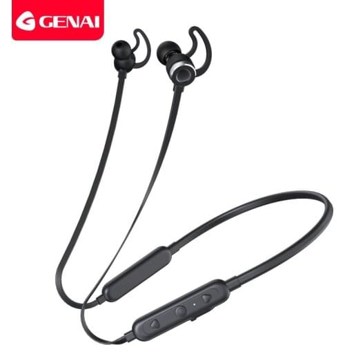 GENAI Wireless Bluetooth Earphone with MIC Magnetic Neckband Bluetooth Headset Waterproof Sport Gaming Earphone Stereo Headphone