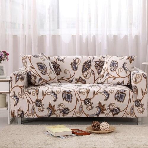 Retro Flower Elastic Sofa Slipcovers Stretch Sofa Cover for Living Room Sectional Corner Chair Protector Couch 1/2/3/4 Seater
