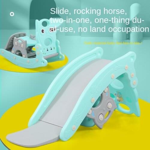 LazyChild Baby 2 In 1 Rocking Horse and Slide Childrens Riding Indoor Home Kids Slides Playground Toys Sport Multifunction Gift
