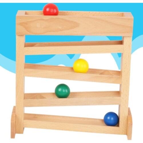 5 Layers Wooden Ball Ramp Racer Montessori Toys for Toddlers Great Gift