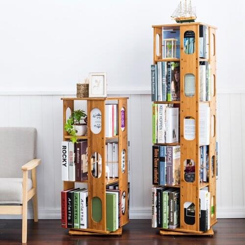 Bookcase bookshelf simple student bookshelf rotating bamboo shelf modern simple childrens bookcase free combination