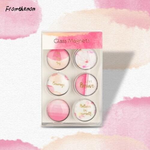 Watercolor Collection Clear Glass Magnets Glass Magnetic Whiteboard 6 Pcs/set Home & Office Decoration DIY School Supplies