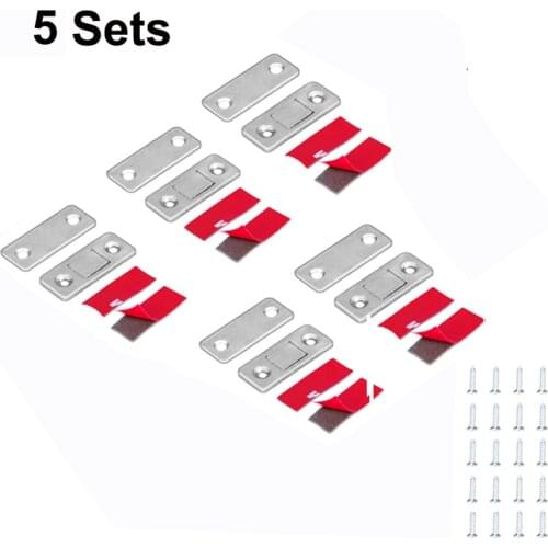 5 Sets Magnetic Cabinet Door Closer Catch Ultra Thin Furniture Wardrobe Cupboard Door Magnetic Catches Latches with Screws