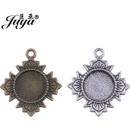 10PCS Medal Desgin Cabochon Pendant Base DIY Jewelry Making For Charm Pendant Earring 12mm Zinc Alloy Tray Cabochon Cameo Crafts
