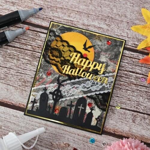 Halloween Metal Cutting Pumpkin Tombstone Embossing Stencil Die-Cuts Knife Mould Halloween Decoration Accessories Supplies
