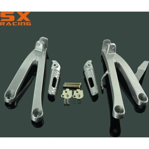 Motorcycle Silver Black Street Bike Rear Foot Pegs Pedal Footrest For HONDA CBR600RR CBR 600RR 2007 2008 2009 2010 2011 12 13 14