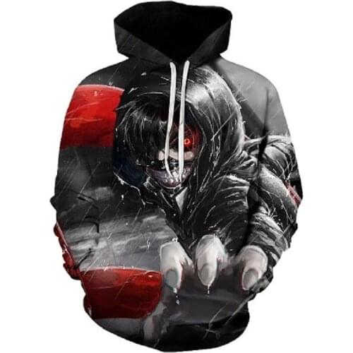 Personality design mens spring summer long sleeve casual print hoodie harajuku sports hoodie fire shadow hoodie