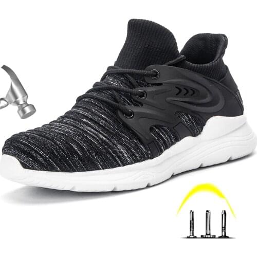 Outdoor Mens Summer Breathable Fashion Steel Toe Anti Smashing Work Shoes Men Anti-slip Puncture Proof Safety Shoes Boots