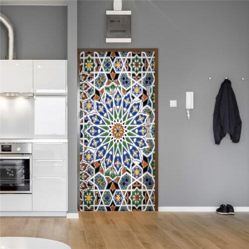 Glass Lotus Flower Pattern Stickers On The Door Indoor Home Renovation Decor Whole Piece/Custom Size Living Room Cafe PVC Poster