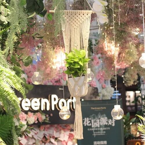 Wall Hanging Flowerpot Net Rope Home Garden Decor Countyard Plant Basket Hanging Rope