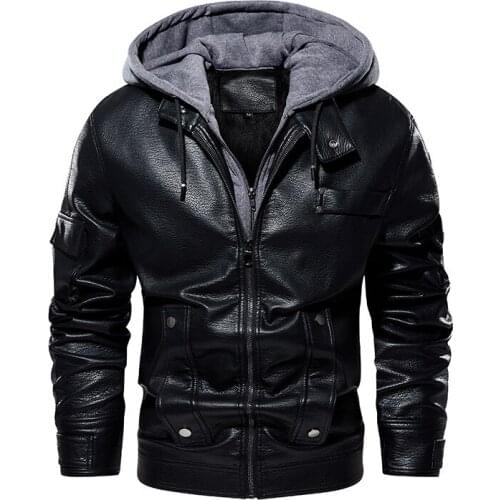 New Winter Mens Leather Jacket Punk Style High-quality Street Retro Fashion Windproof Casual Biker PU-leather Coat EUR US Size