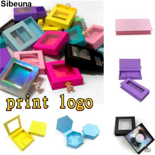 NEW Design Eyelash colorful Packaging Box print logo Wholesale Lashes Boxes Empty Eyelash Package Boxes Case 8-25mm Lashes Box