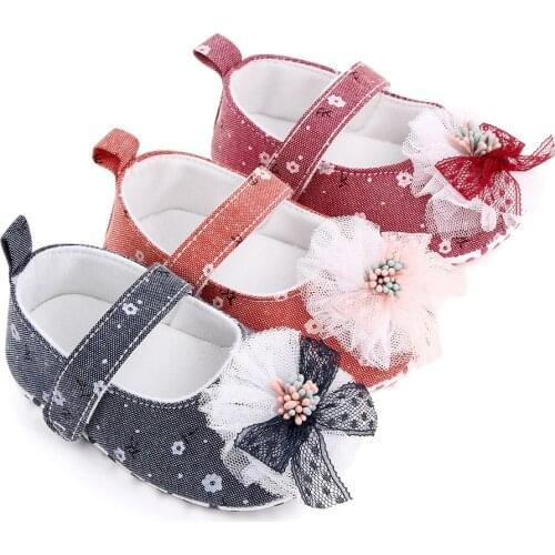 New Cute Flower Baby Girl Shoes Newborn Toddler Baby Shoes Soft Cotton Anti-Slip First Walker Shoes