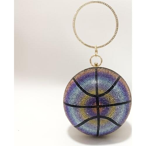 Extra large round ball full water diamond color diamond bracelet hand bag ball bag one-shoulder ball lady bag dinner bag dinner