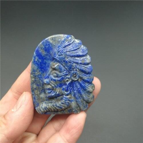 Wholesale natural carving polished lapis lazuli Indian skulls for healing LA2076