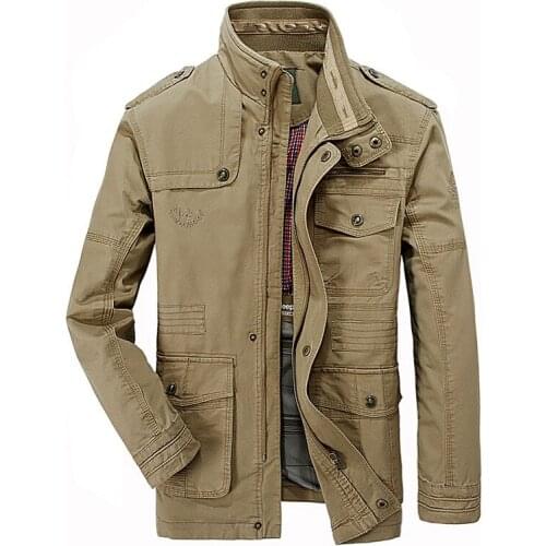 Autumn Men Military Long Jacket Casual Cotton Trench Coat Male Multi-Pocket Windbreaker Flight Tactical Jacket Chaqueta Hombre