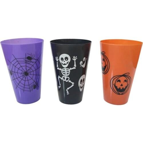 2021 Halloween Plastic Cup Iced Cold Drink Coffee Tea Smoothie Soda Water Party Multi-purpose Cup Tableware