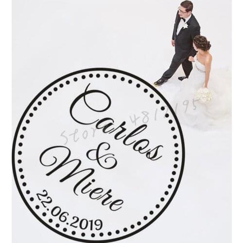 Custom Wedding Dance Floor Vinyl Decals Romantic Wedding Dance Party Décor Personalized Names Wall Sticker Wedding Sign AZ844