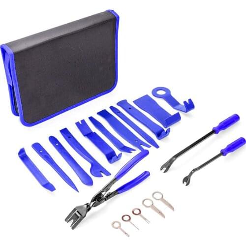 Practical Panel Disassembly Tool Multi Function Automotive Interior Car Care Tools Blue Red 19pcs Cutting Nippers Handle Pliers