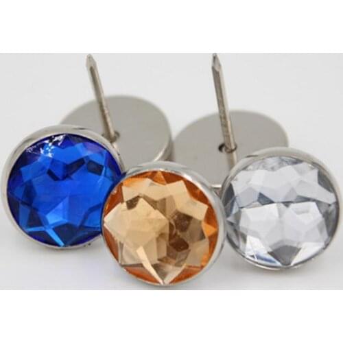 5000pcs 3colors Rhinestone alloy pull clasp acrylic Soft package buttons sofa setting pull Nails Button Decoration Furniture