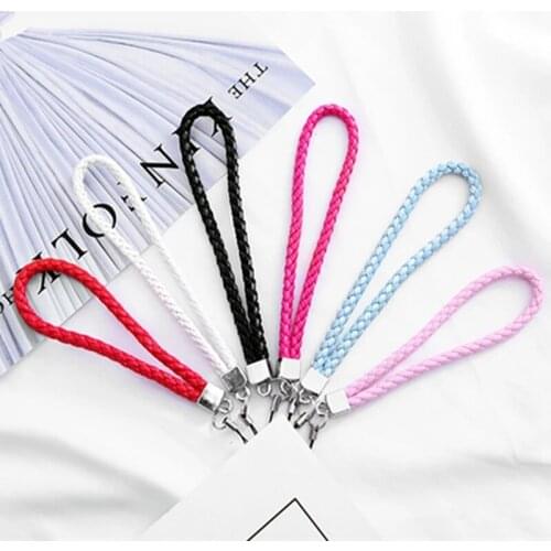 Phone Straps Fashion Short Lanyards for Key ID card Mobile Phone Non-slip Braid Lanyards 8 Colors Hand Rope Phone Keys Straps