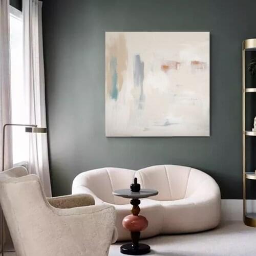 Handmade Abstract Painting Canvas Art Minimalist Acrylic Painting Oversize Wall Art Beige Painting Modern Painting Home Decor