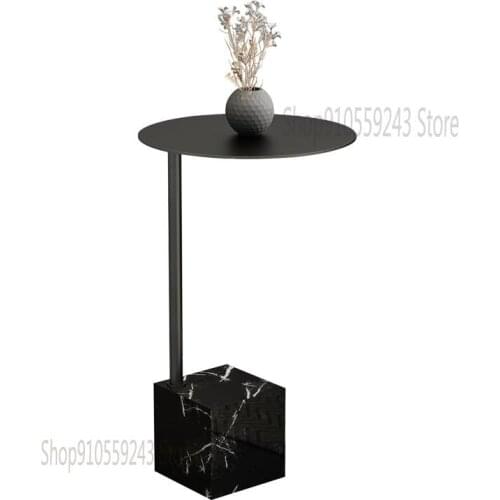 Nordic Minimalist Light Luxury Marble Sofa Side Table Postmodern Metal Creative Personality Corner Table Small Round Table Side