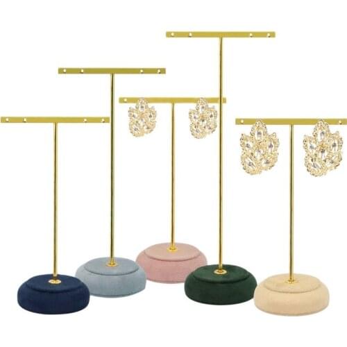 Jewelry display stand, earring stand, high-end metal wrought iron T-shaped shelf, earrings, jewelry storage props