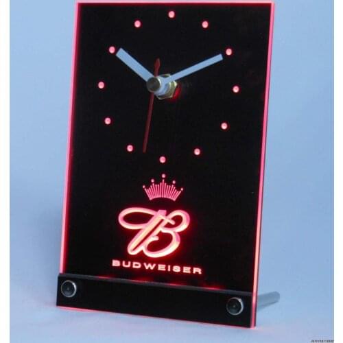 Tnc0471 Budweiser King Beer 3D LED Table Desk Clock