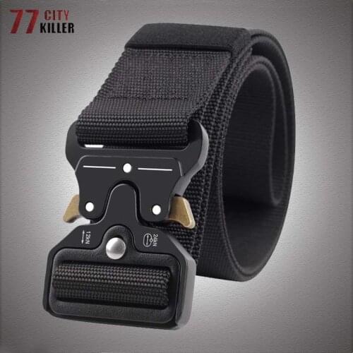 Tactical Belt Men Military Nylon Quality Army Style Combat Belts Metal Multifunctional Training Belt Male Canvas Waistband 125cm