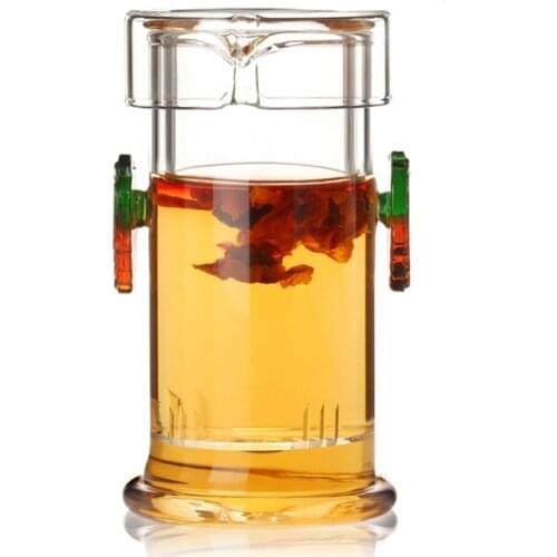 Heat-resistant Glass Tea Pot Chinese Kung Fu Flower Teapot With Filter Coffee Kettle,Beautiful and easy teapot