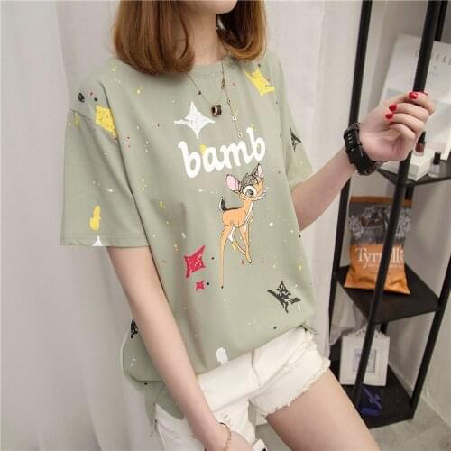 High quality Brand Womens Plus Size Casual Print O Neck Top T-Shirt Women Shirt Short Sleeve Tees for Summer D190503