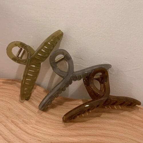 Woman Acetate Solid Color Hair Claws Ladies Hairpins Hairpins Hairgrip Headwear Hair Accessories Barrettes Ladies Hair Clips