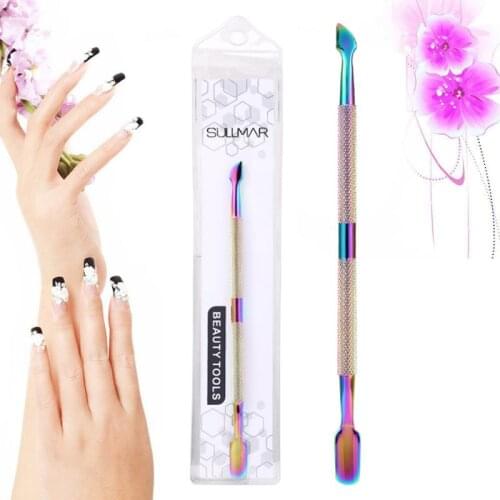 1Pc Nail Art Stainless Steel Cuticle Spoon Remover Pusher Manicure Pedicure WQ6 Dead Skin Push Nail Cuticle Pusher